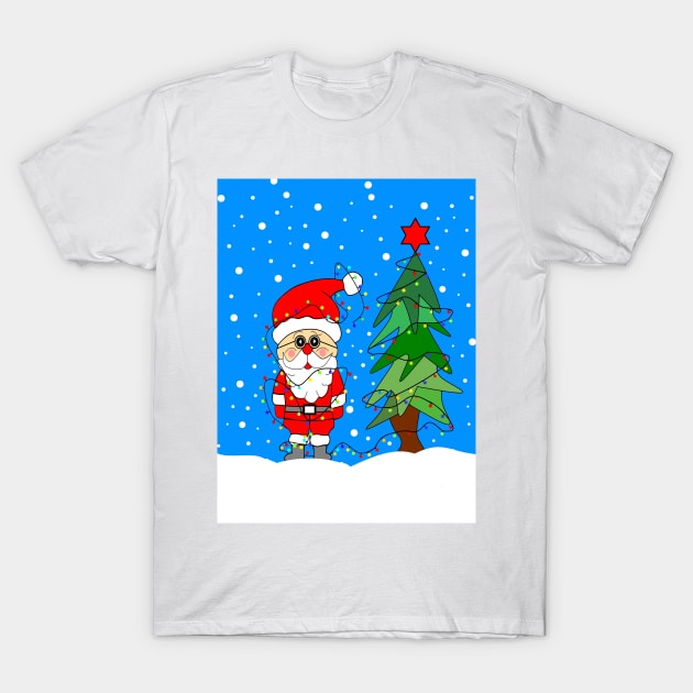 FUNNY Santa Claus And The Christmas Lights T-Shirt by SartorisArt1